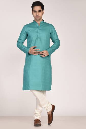 Men's solid cotton straight kurta
