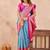 Sky pink soft silk blend banarasi jacuard work designer party wear saree with unstitched blouse piece