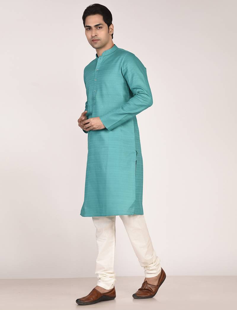 Men's solid cotton straight kurta