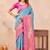 Sky pink soft silk blend banarasi jacuard work designer party wear saree with unstitched blouse piece