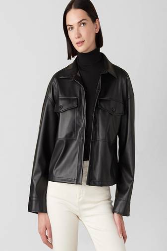 Women’s black lambskin leather jacket- 2 envolope pocket & biker stylish look
