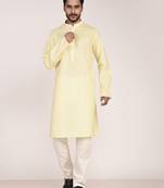 Men's solid cotton straight kurta