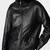 women's black lambskin leather biker jacket snap button front closure premium