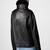 women's black lambskin leather biker jacket snap button front closure premium