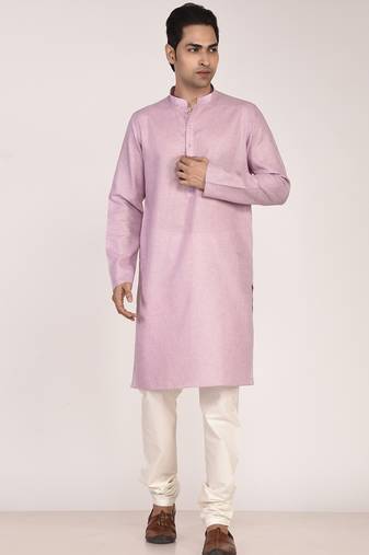 Men's solid cotton straight kurta