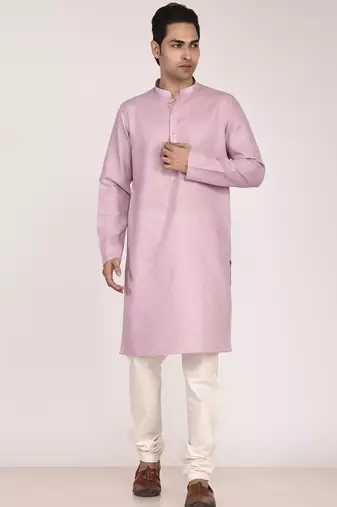 Men's solid cotton straight kurta