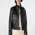 Women's black lambskin leather jacket- 2 envolope pocket & biker stylish look