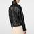 Women's black lambskin leather jacket- 2 envolope pocket & biker stylish look