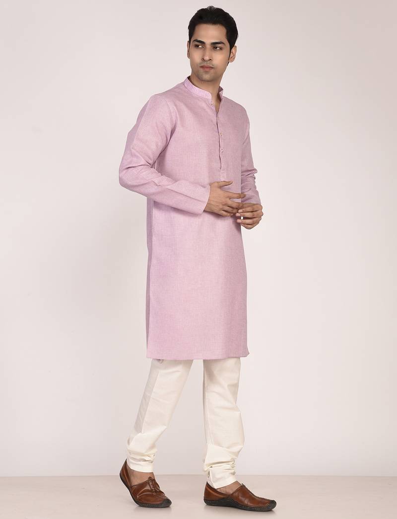 Men's solid cotton straight kurta