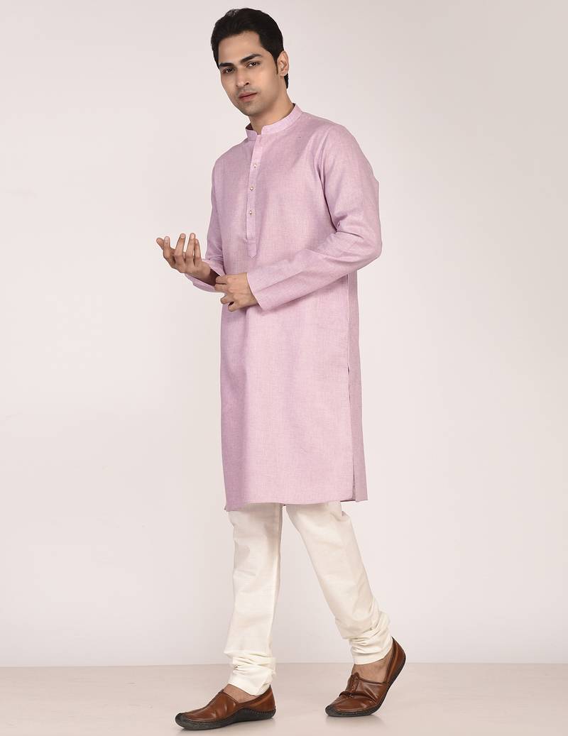 Men's solid cotton straight kurta