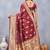 Maroon soft silk blend banarasi jacuard work designer party wear saree with unstitched blouse piece