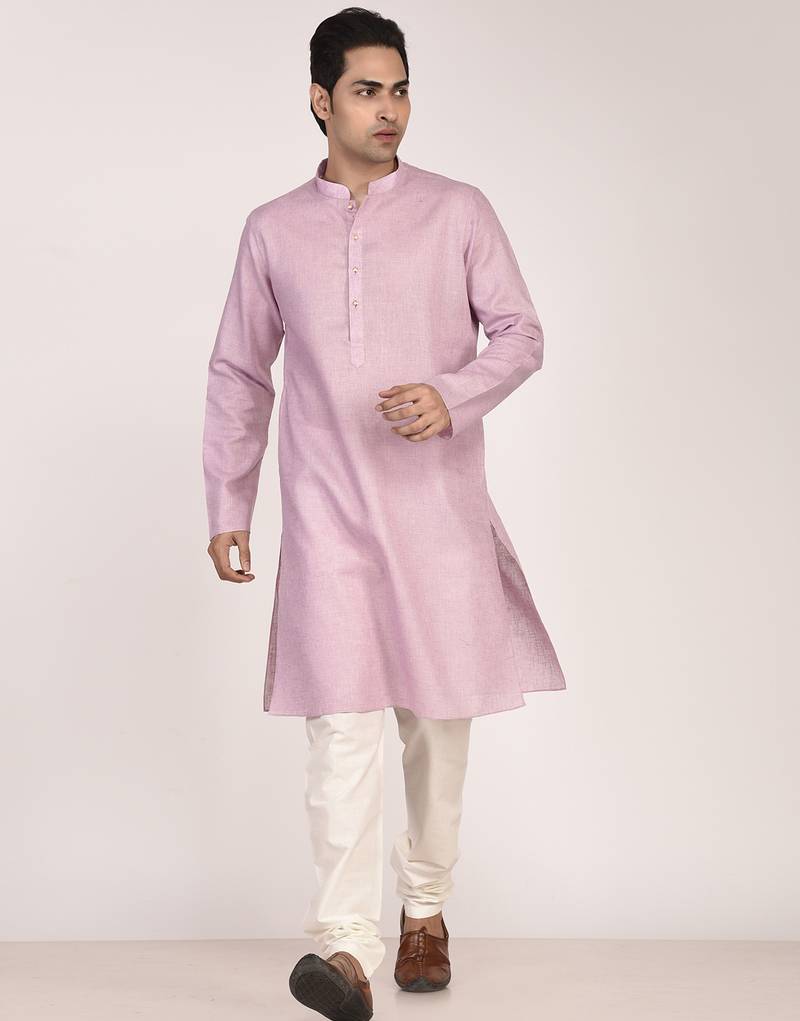 Men's solid cotton straight kurta