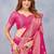 Pink soft silk blend banarasi jacuard work designer party wear saree with unstitched blouse piece