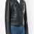 Women's black lambskin leather jacket- 2 envolope pocket & zipper detail biker stylish look