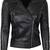 Women's black lambskin leather jacket- zipper detail & quilted hand  biker stylish look