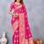 Pink soft silk blend banarasi jacuard work designer party wear saree with unstitched blouse piece