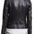 Women’s black lambskin leather jacket- zipper detail & quilted hand  biker stylish look
