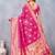 Pink soft silk blend banarasi jacuard work designer party wear saree with unstitched blouse piece