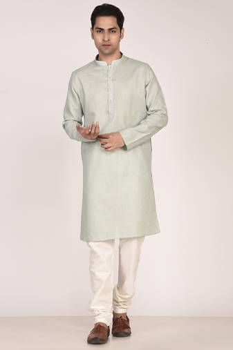 Men's solid cotton straight kurta