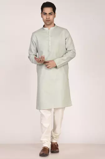 Men's solid cotton straight kurta