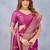 Wine soft silk blend banarasi jacuard work designer party wear saree with unstitched blouse piece