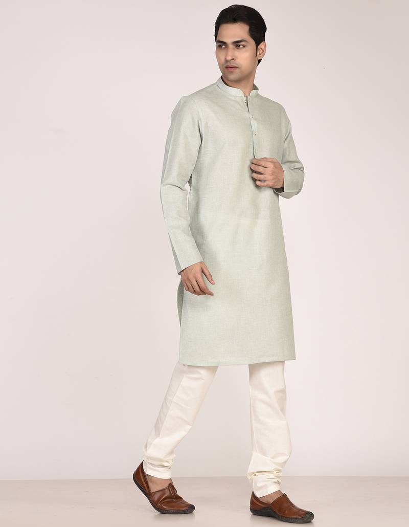 Men's solid cotton straight kurta