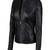 Women’s black lambskin leather jacket- zipper detail & quilted hand  biker stylish look