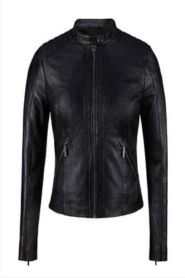 women's black lambskin leather biker jacket premium quilted design versatile 2