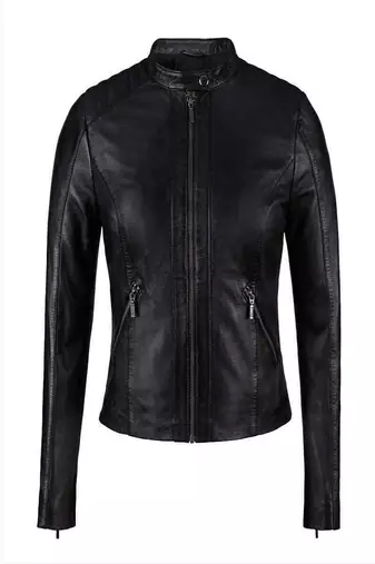 women's black lambskin leather biker jacket premium quilted design versatile