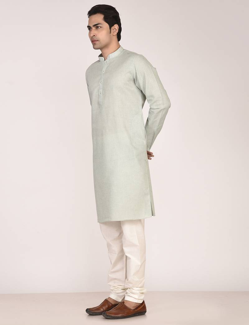 Men's solid cotton straight kurta