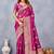 Wine soft silk blend banarasi jacuard work designer party wear saree with unstitched blouse piece