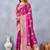 Wine soft silk blend banarasi jacuard work designer party wear saree with unstitched blouse piece