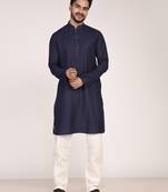 Men's solid cotton straight kurta
