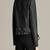 Women’s black lambskin leather jacket- zipper detail rib waist biker stylish look