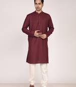 Men's solid cotton straight kurta