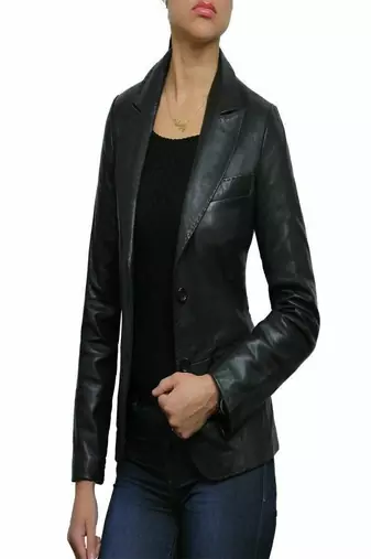 women's black lambskin leather jacket classic zip up style premium classic