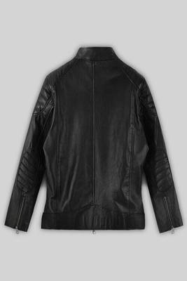 women's black lambskin cafe racer jacket band collar racer style exclusive 2