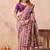 Light pink soft silk blend banarasi jacuard work designer party wear saree with unstitched blouse piece