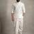 White embroidered dupion silk kurta dhoti