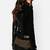 Women’s black soft  lambskin leather jacket- zipper detail & waist belt biker