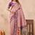 Light pink soft silk blend banarasi jacuard work designer party wear saree with unstitched blouse piece