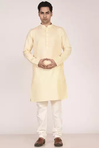 Men's solid cotton straight kurta