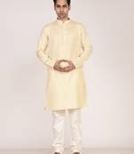 Men's solid cotton straight kurta