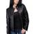 Women’s black lambskin leather jacket quilted shoulder biker jacket