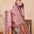 Light pink soft silk blend banarasi jacuard work designer party wear saree with unstitched blouse piece