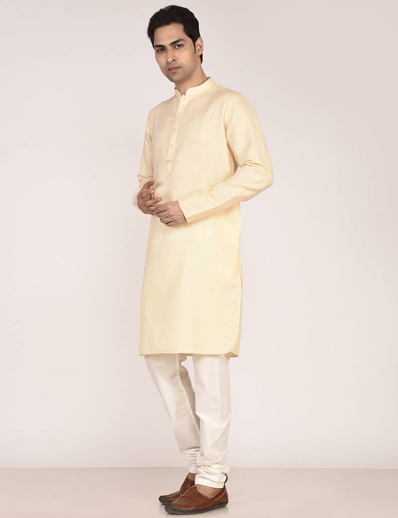 Men's solid cotton straight kurta