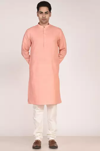 Men's solid cotton straight kurta