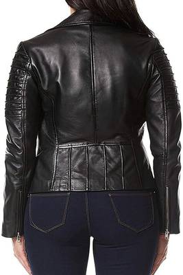 women's black lambskin leather jacket classic zip up style premium timeless 2
