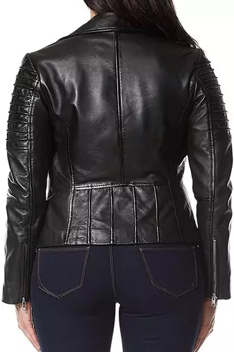 women's black lambskin leather jacket classic zip up style premium timeless
