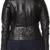 Women’s stylish look  black lambskin leather jacket- zipper detail